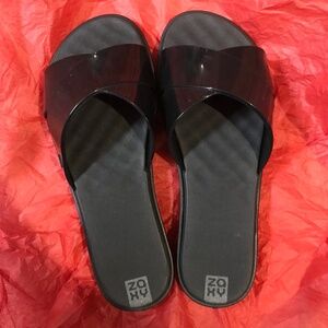 NEW Zaxy Soul Slide Fem Slippers Women's Size 6 Black Slip On
